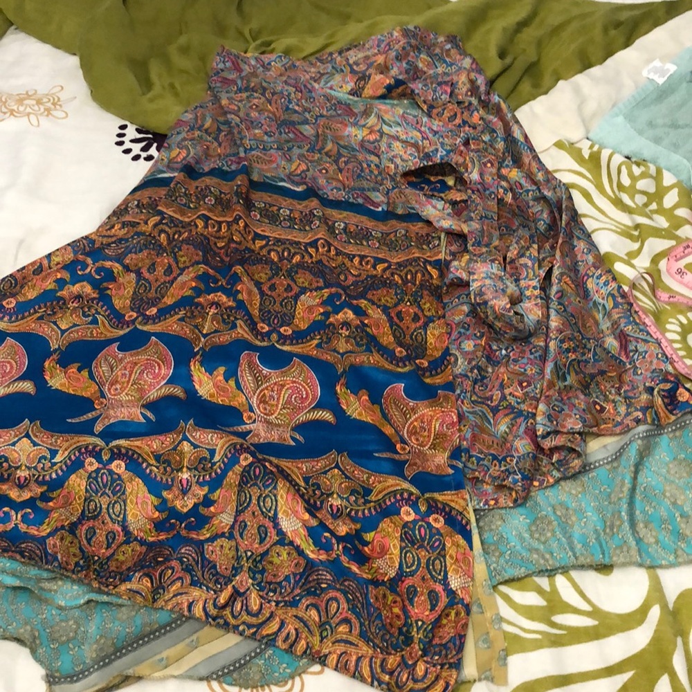 Silk wrap skirt